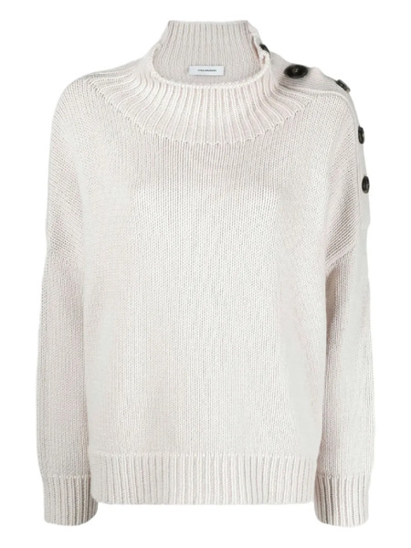  Yves Salomon Button Turtleneck Sweater - Neutrals 