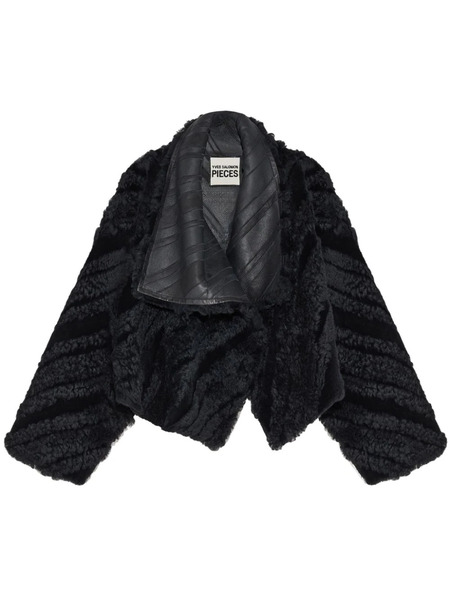  Yves Salomon Cropped Draped Jacket - Black 