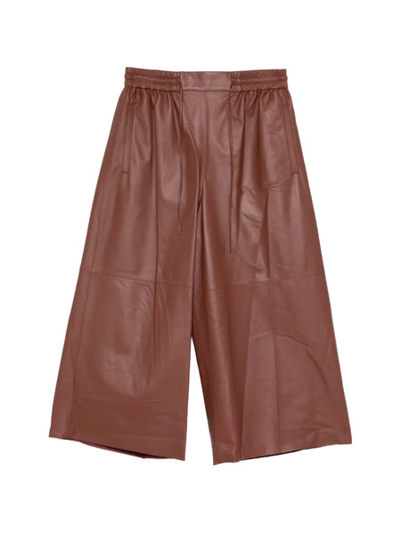  Yves Salomon Drawstring Leather Trousers - Brown 