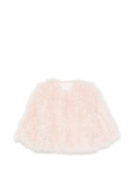  Yves Salomon Feather Crooped Jacket - Pink 