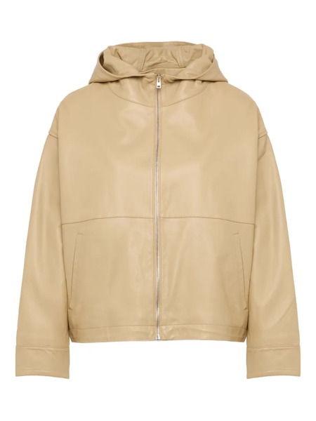  Yves Salomon Hooded Leather Jacket - Neutrals 