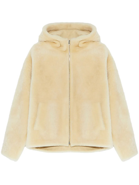  Yves Salomon Hooded Shearling Jacket - Neutrals 