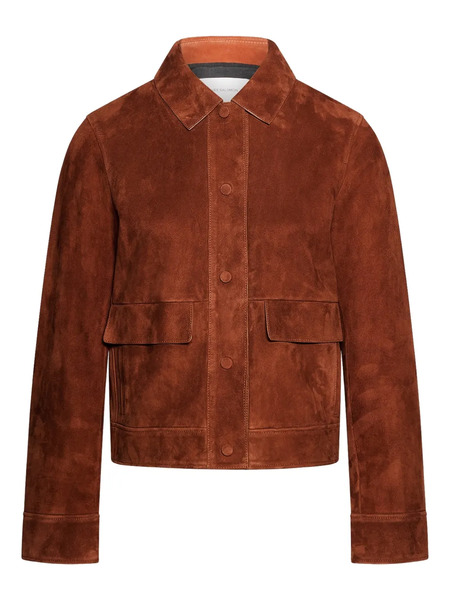  Yves Salomon Lamb Suede Jacket - Brown 