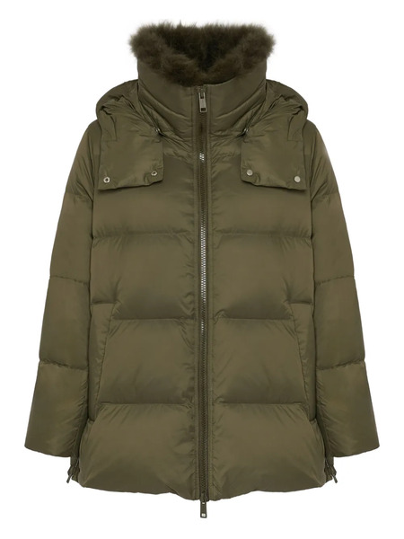  Yves Salomon Lambswool-collar Down Jacket - Green 
