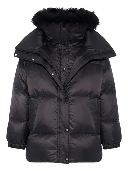  Yves Salomon Lambswool-trim Puffer Jacket - Black 