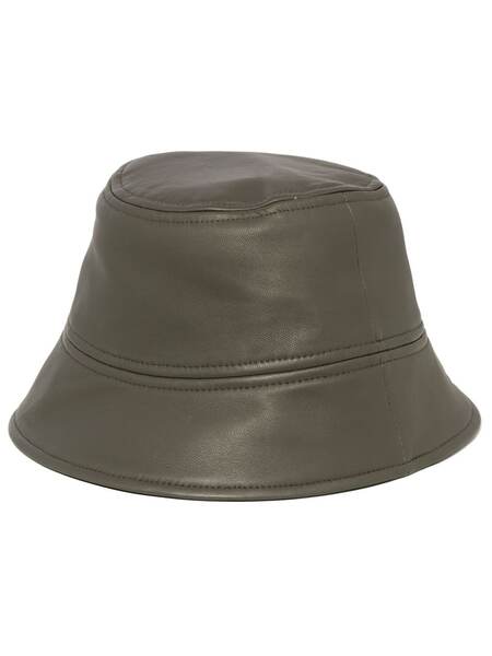  Yves Salomon Leather Bucket Hat - Green 