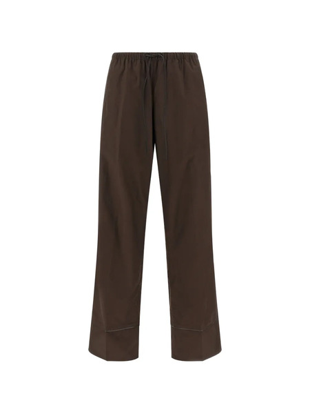  Yves Salomon Perforated Leather Insert Pants - Brown 
