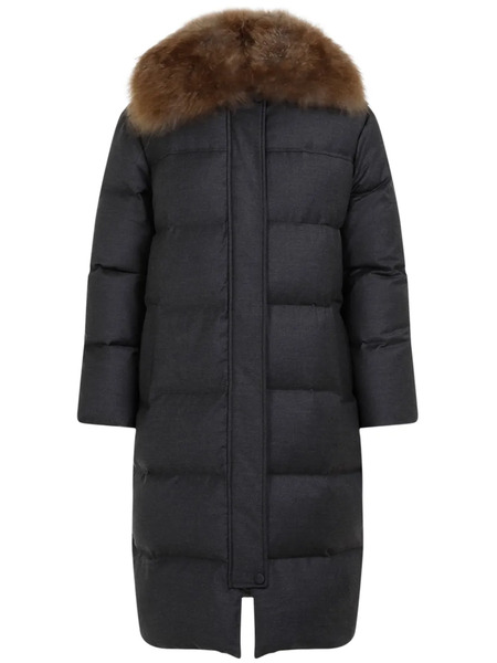  Yves Salomon Quilted Coat - Grey 