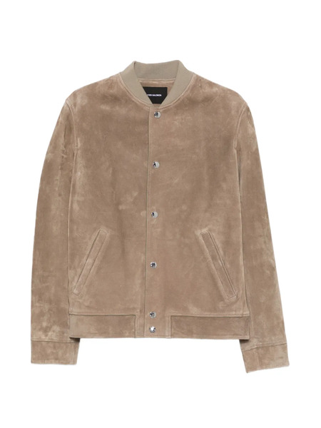  Yves Salomon Suede Bomber Jacket - Neutrals 