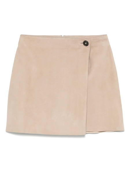  Yves Salomon Suede Mini Skirt - Brown 