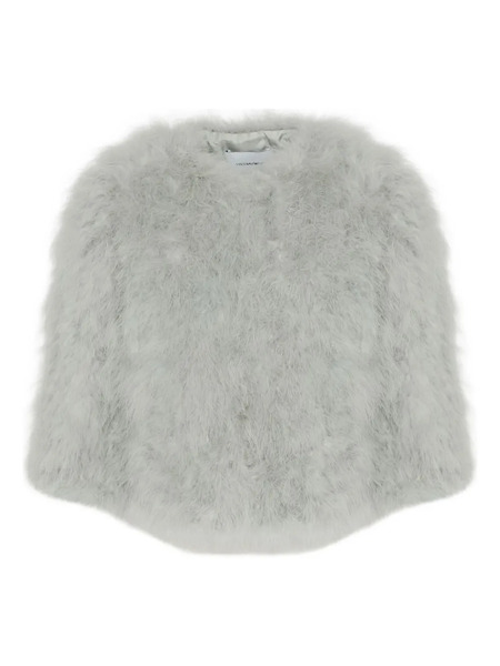  Yves Salomon Turkey-feather Cropped Jacket - Grey 