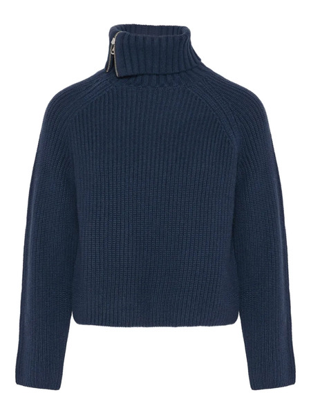  Yves Salomon Zip Knitted Sweater - Blue 