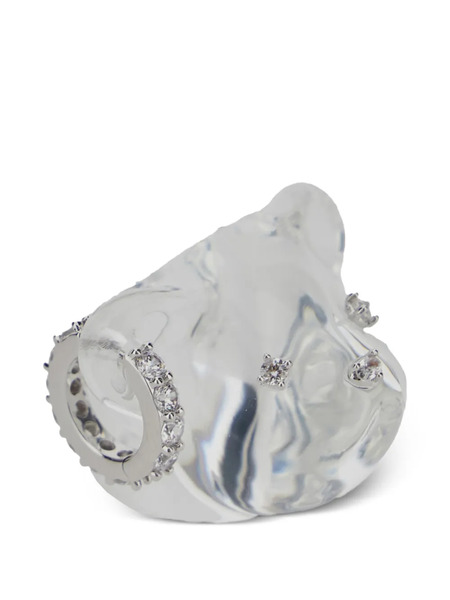  Yvmin Bear Embellished Ring - Silver 