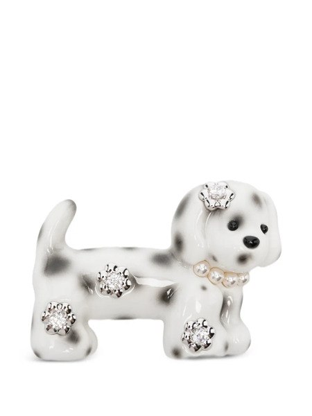  Yvmin Dog Pearl Hair Clip - White 