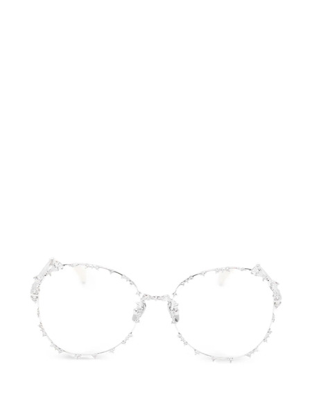  Yvmin Embellished Round-frame Glasses - Silver 