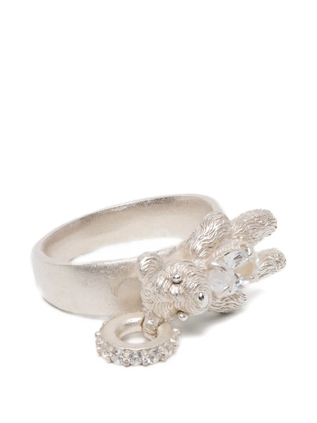  Yvmin Floral Bow Ring - Silver 
