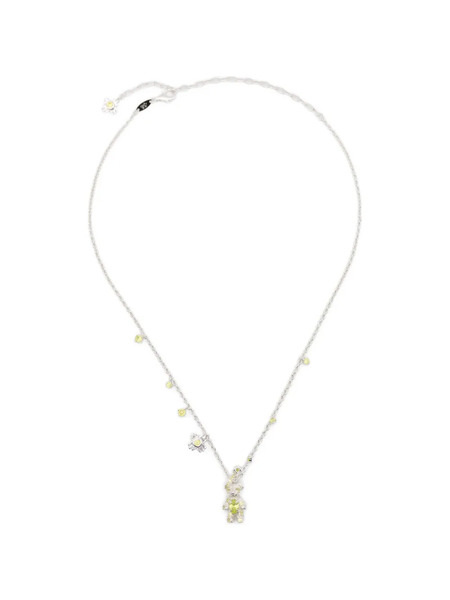  Yvmin Flower Bear-charm Necklace - Silver 