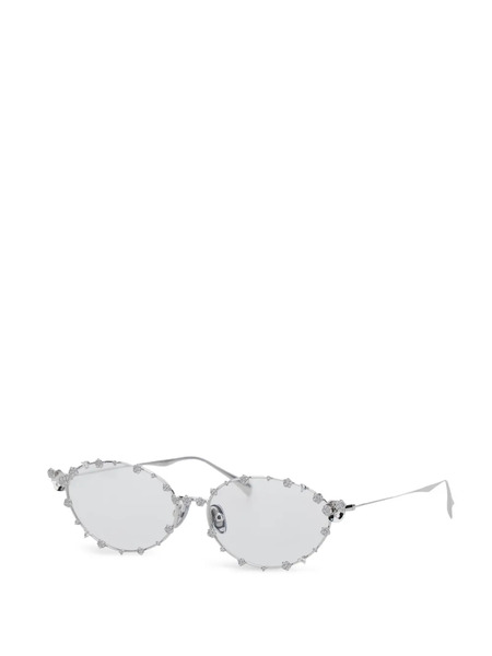  Yvmin Paradise/flower Embellished Oval-frame Glasses - Silver 