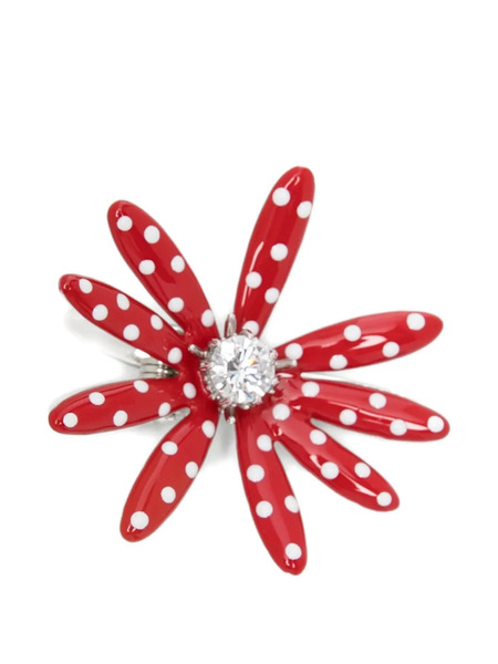  Yvmin Polka Dot Flower Hair Clip - Silver 