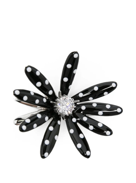  Yvmin Polka Dot Flower Hair Clip - Silver 