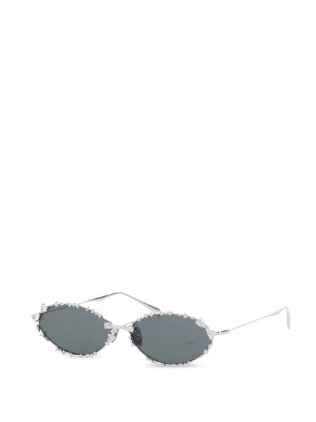  Yvmin Ripple/bitter Salty Glaze Oval-frame Sunglasses - Silver 