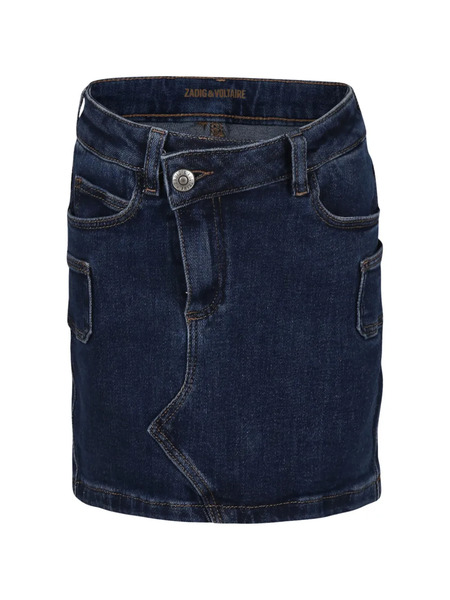  Zadig & Voltaire Kids Asymmetric Denim Skirt - Blue 