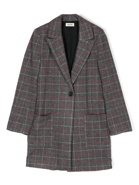  Zadig & Voltaire Kids Checked Coat - Grey 