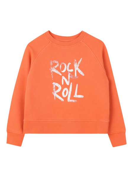  Zadig & Voltaire Kids Graphic-print Crew-neck Sweatshirt - Orange 