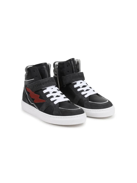  Zadig & Voltaire Kids Leather Sneakers - Black 