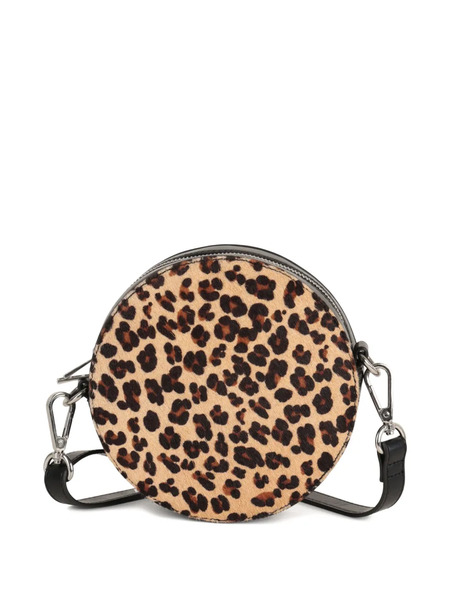  Zadig & Voltaire Kids Leopard-print Circular Shoulder Bag - Black 