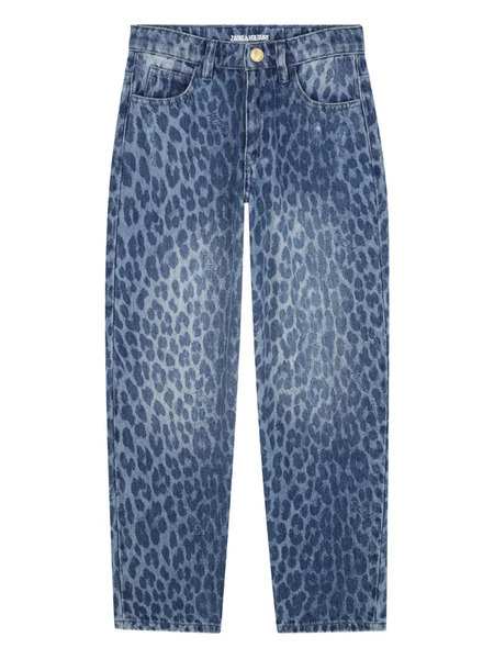  Zadig & Voltaire Kids Leopard-print Jeans - Blue 