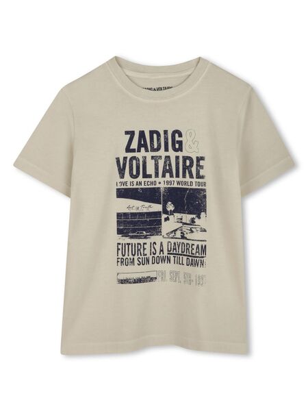  Zadig & Voltaire Kids Logo-print T-shirt - Neutrals 