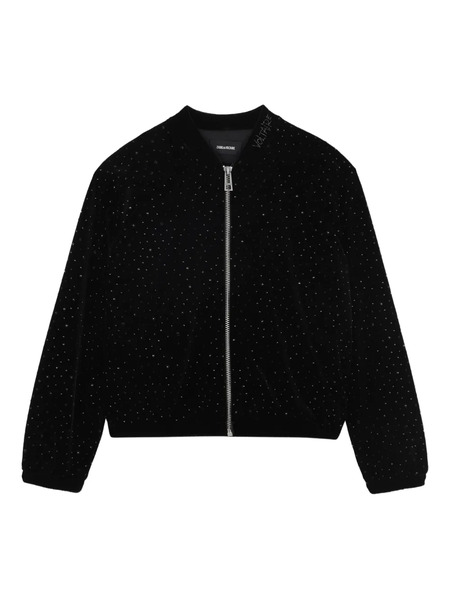  Zadig & Voltaire Kids Rhinestone-embellished Bomber Jacket - Black 