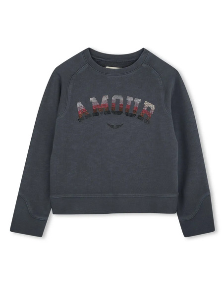  Zadig & Voltaire Kids Rhinestone-embellished Sweatshirt - Grey 