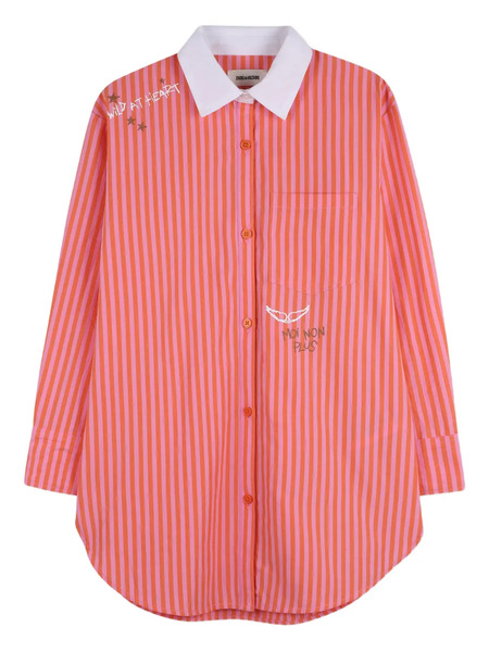  Zadig & Voltaire Kids Striped-pattern Dress - Orange 