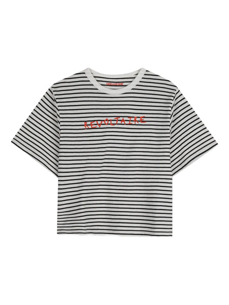  Zadig & Voltaire Kids Striped-pattern Short-sleeved T-shirt - White 