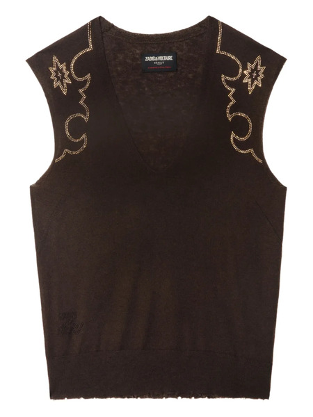  Zadig&voltaire Embellished Sleeveless Top - Brown 