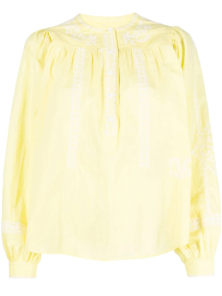  Zadig&voltaire Embroidered-detail Peasant Blouse - Yellow 