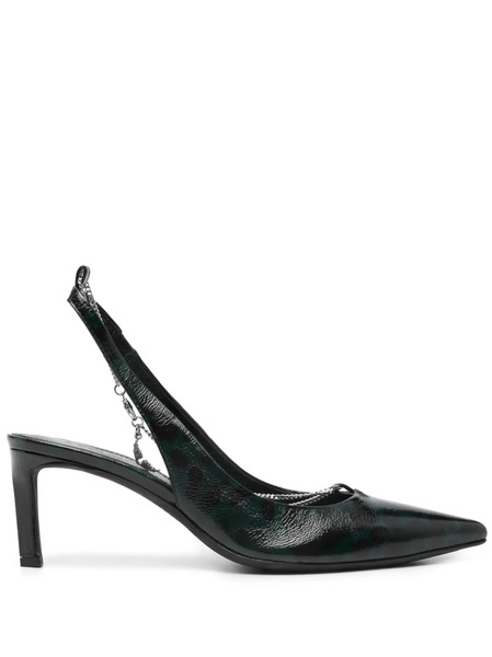  Zadig&voltaire First Night Court 68mm Leather Pumps - Green 