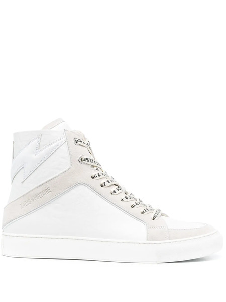  Zadig&voltaire High Flash Panelled Leather Sneakers - White 