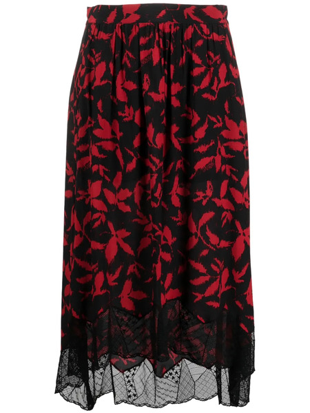  Zadig&voltaire Joslin Leaf-print Midi Skirt - Black 