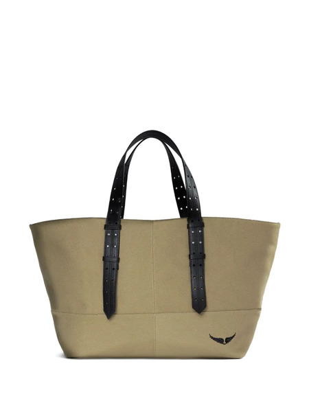  Zadig&voltaire Leather-trimmed Canvas Tote Bag - Neutrals 