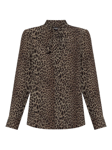  Zadig&voltaire Leopard-print Tie-neck Blouse - Brown 