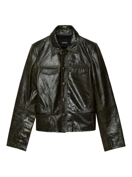  Zadig&voltaire Liam Button Leather Jacket - Green 