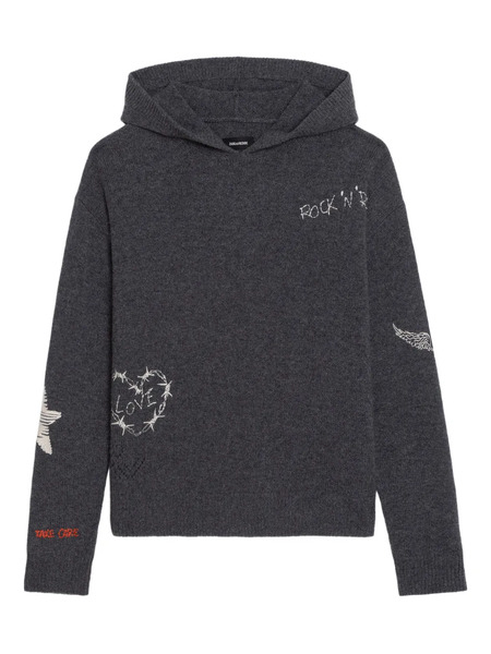  Zadig&voltaire Markyz Embroidered Hoodie - Grey 