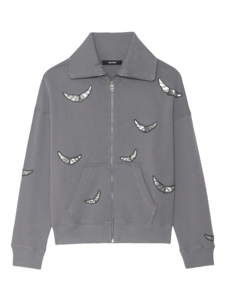  Zadig&voltaire Milly Embellished Zip Sweatshirt - Grey 
