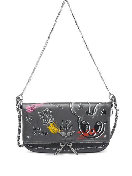  Zadig&voltaire Nano Humberto Patterned Chain Road Rock Cross Body Bag - Grey 