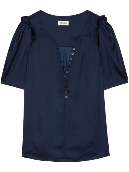  Zadig&voltaire Puff-sleeve Satin Top - Blue 