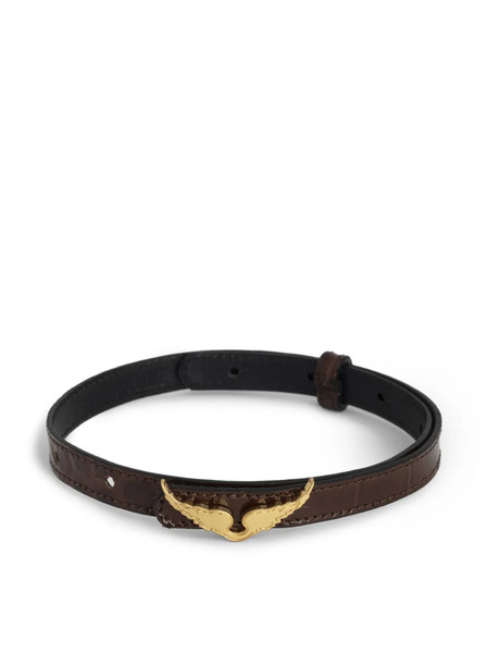  Zadig&voltaire Rock Croco Leather Bracelet - Brown 