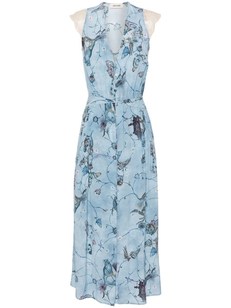 Zadig&voltaire Rolanys Silk Midi Dress - Blue 